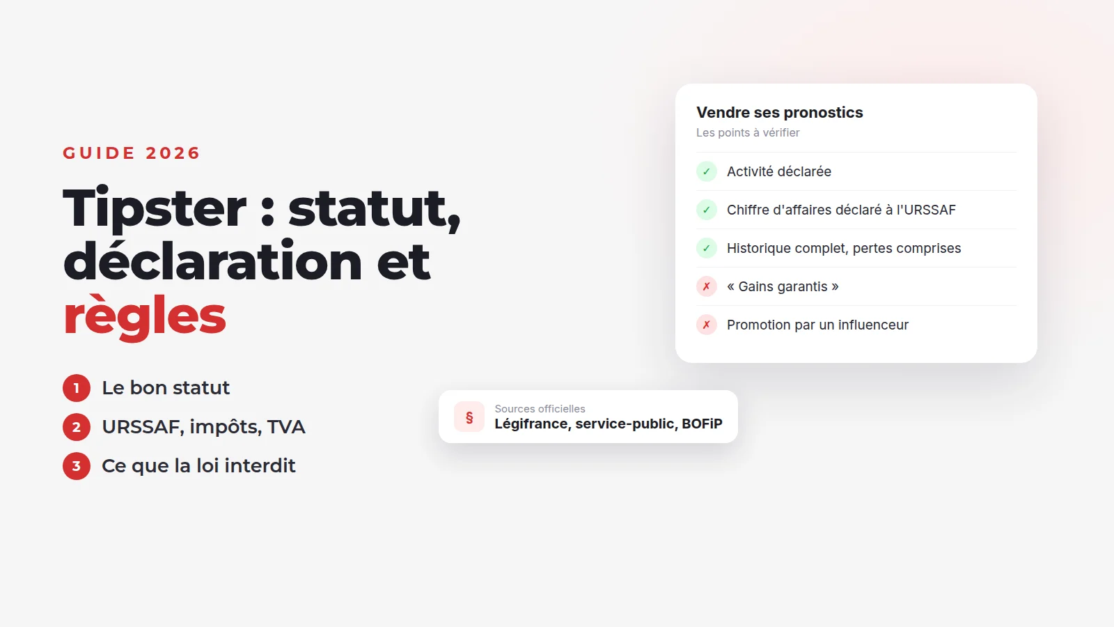 Tipster : quel statut, comment déclarer et quelles règles respecter ?