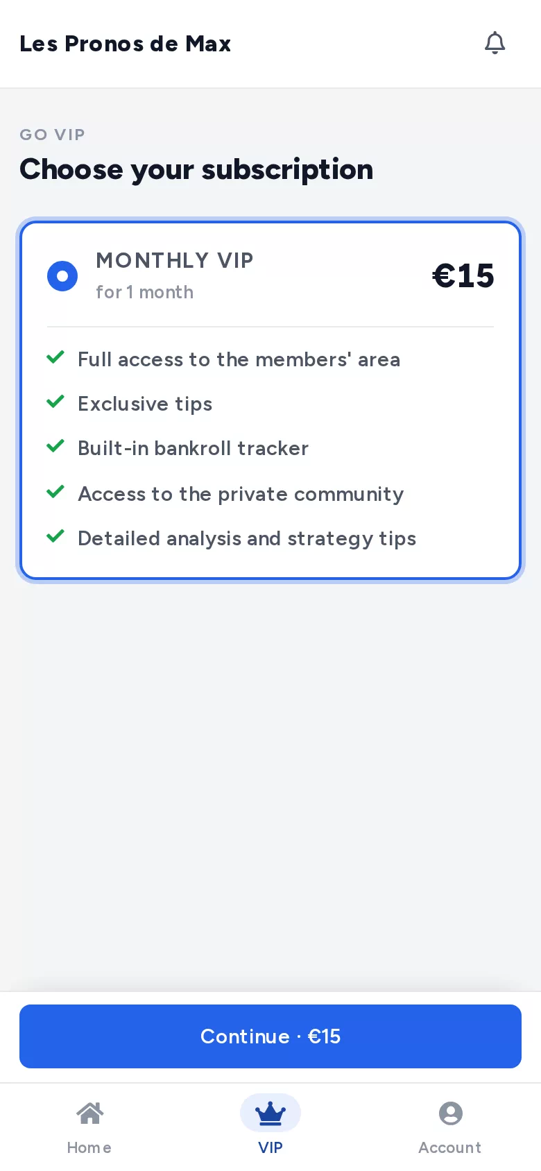 A website's VIP offers page, as a member sees it